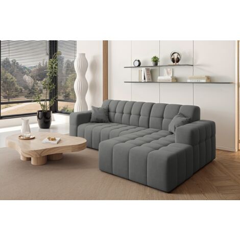 Ecksofa L-förmiges Nimes-Eckmöbel links/rechts Anthrazit Rechts