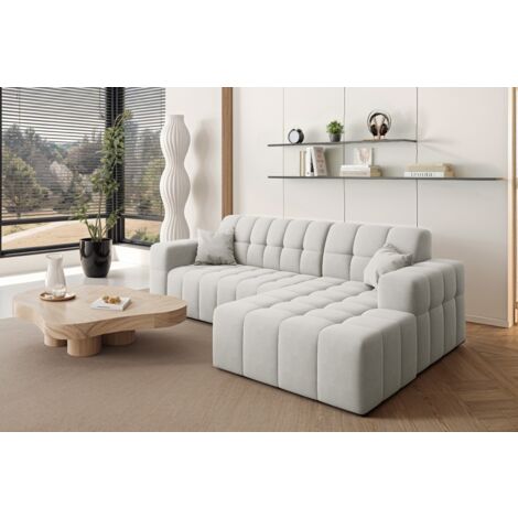 Ecksofa L-förmiges Nimes-Eckmöbel links/rechts Weiß Rechts