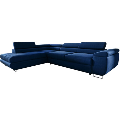 Ecksofa, links umwandelbar, 4-Sitzer Lyam Blau