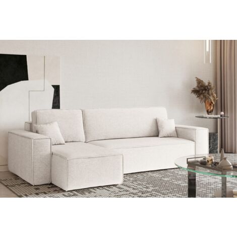 Ecksofa mit schlaffunktion und bettkasten, Sofa L-Form, Sofa L-Form BEST stoff Neve