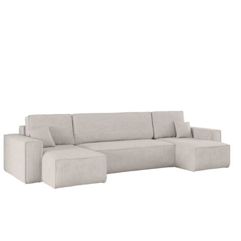 KAISER Ecksofa mit schlaffunktion und bettkasten, Sofa U-form, Couch U-form BEST Cord Beige