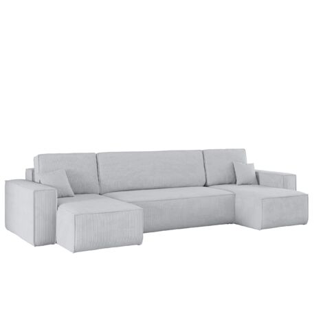 Ecksofa mit schlaffunktion und bettkasten, Sofa U-form, Couch U-form BEST Cord Grau