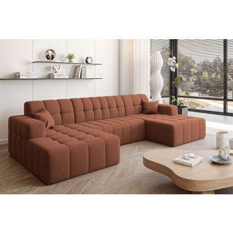 Ecksofa Nimes in U-Form, stoff Portland Kupfer