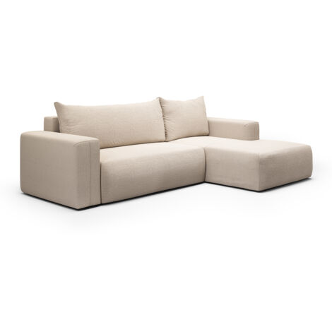 Ecksofa rechts umwandelbar 3-Sitzer Truhe Bliss Beige