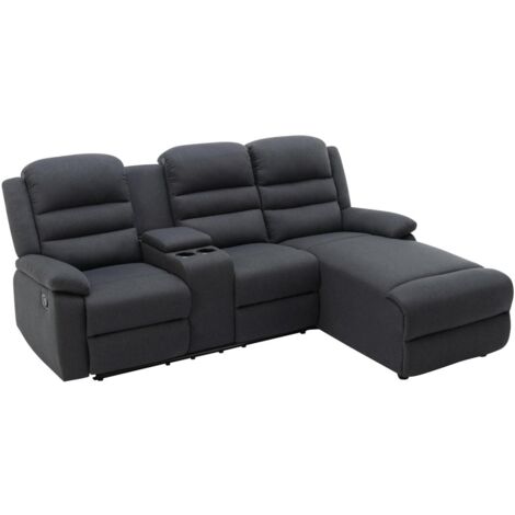 Ecksofa Relaxsofa - Ecke Rechts - Stoff - Anthrazit - MACEDONIA