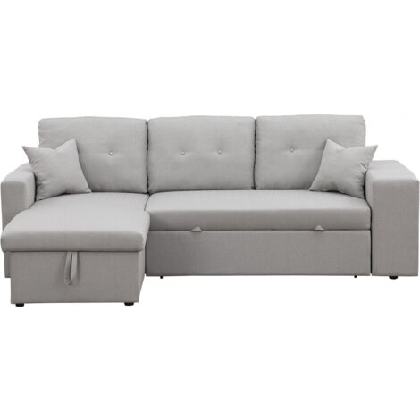 Ecksofa reversibel mit Schlaffunktion "Axel" - 3-Sitzer - Hellgrau
