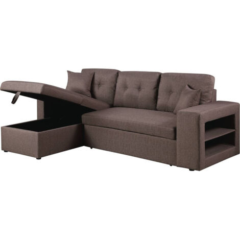 Ecksofa reversibel mit Schlaffunktion "Axel" - 3-Sitzer - Taupe