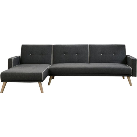 Ecksofa reversibel mit Schlaffunktion "Jules" - 3-Sitzer - Grau