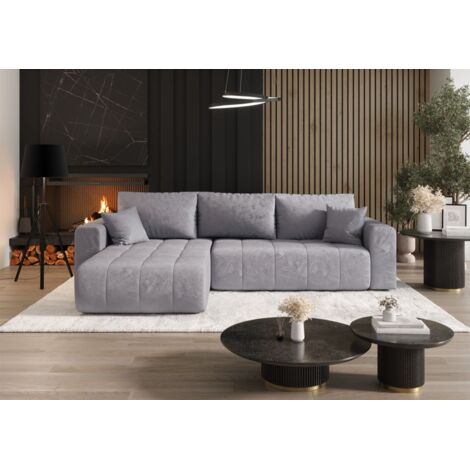 Ecksofa Schlafsofa CAMILA Stoff Monolith Sky Ottomane Links