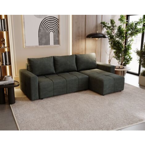 Ecksofa Schlafsofa NOHA in Stoff Paros Grafit Ottomane Rechts
