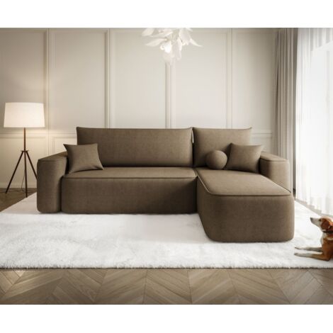 Ecksofa Schlafsofa Sofa AGEPO Stoff Curio Braun Ottomane Rechts