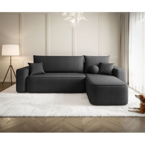 Ecksofa Schlafsofa Sofa AGEPO Stoff Curio Grafit Ottomane Rechts