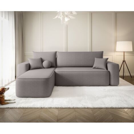Ecksofa Schlafsofa Sofa AGEPO Stoff Curio Grau Ottomane Links