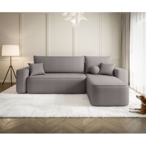 Ecksofa Schlafsofa Sofa AGEPO Stoff Curio Grau Ottomane Rechts