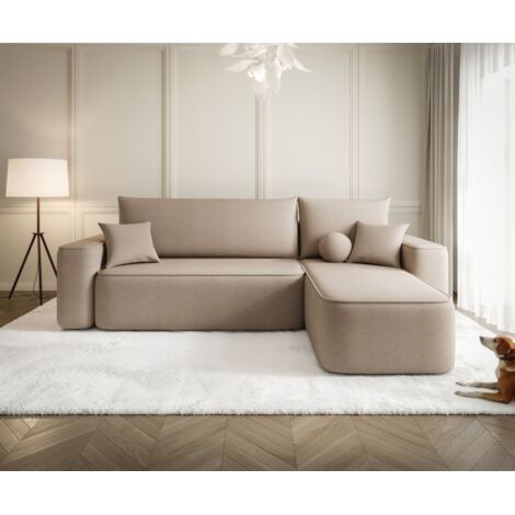 Ecksofa Schlafsofa Sofa AGEPO Stoff Curio Toffee Ottomane Rechts