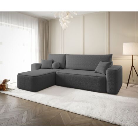 Ecksofa Schlafsofa Sofa AGEPO Stoff Quelle Anthrazit Ottomane Links