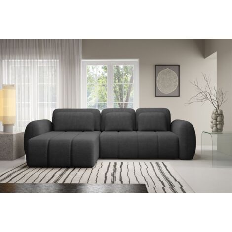 Ecksofa Schlafsofa Sofa CARIA in Stoff Quelle Anthrazit Ottomane Links