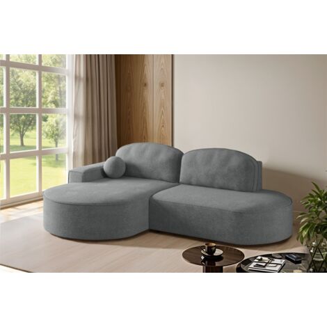 Ecksofa Schlafsofa Sofa GIRONA Stoff Arena Dunkelgrau Ottomane Links