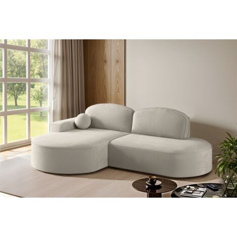 Ecksofa Schlafsofa Sofa GIRONA Stoff Salvador Beige Ottomane Links