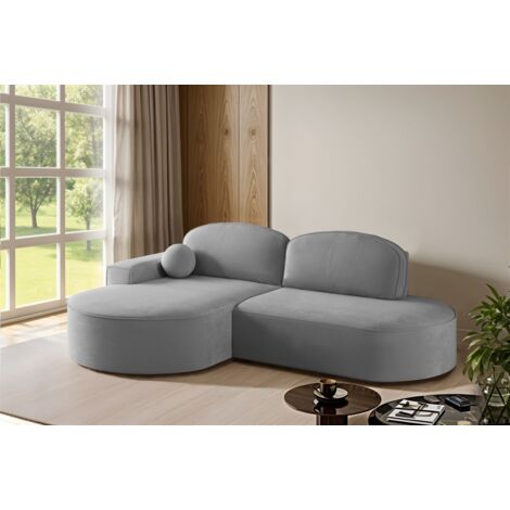 Ecksofa Schlafsofa Sofa GIRONA Stoff Salvador Grafit Ottomane Links