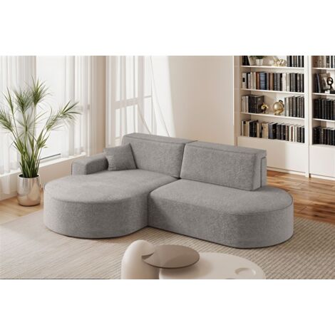 Ecksofa Schlafsofa Sofa VENEDIG Stoff Arena Grau Ottomane Links