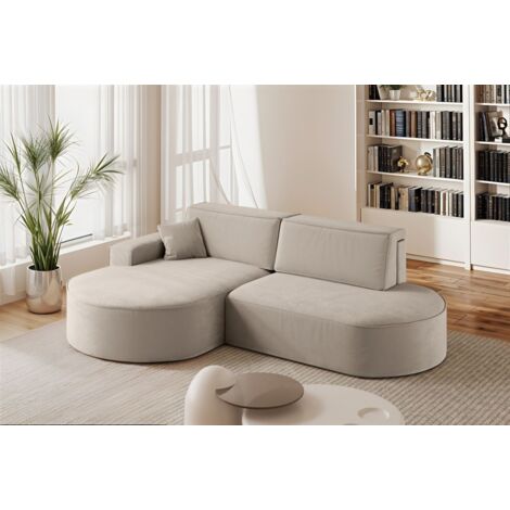 Ecksofa Schlafsofa Sofa VENEDIG Stoff Salvador Beige Ottomane Links
