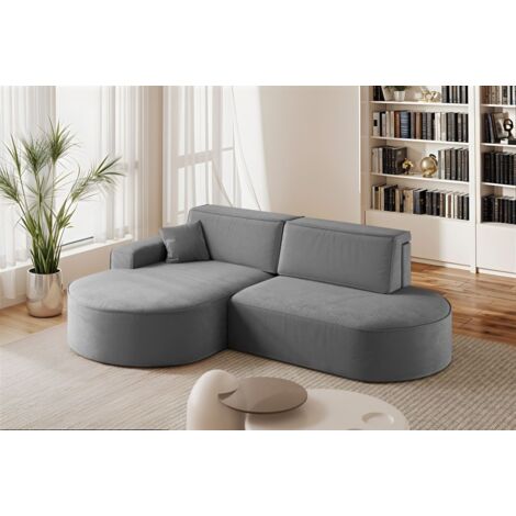 Ecksofa Schlafsofa Sofa VENEDIG Stoff Salvador Grafit Ottomane Links