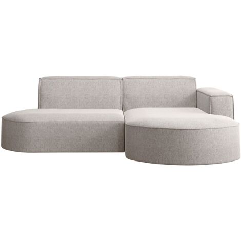 Ecksofa, Sofa L form, Couch L form MODENA L STUDIO stoff Neve Beige Rechts