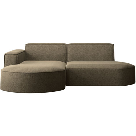 Ecksofa, Sofa L form, Couch L form MODENA L STUDIO stoff Neve Braun Links