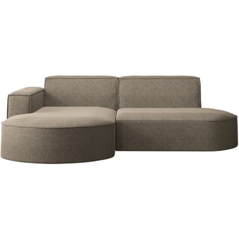 Ecksofa, Sofa L form, Couch L form MODENA L STUDIO stoff Neve Dunkelbeige Links