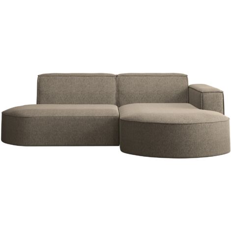 Ecksofa, Sofa L form, Couch L form MODENA L STUDIO stoff Neve Dunkelbeige Rechts