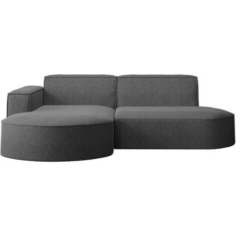 Ecksofa, Sofa L form, Couch L form MODENA L STUDIO stoff Neve Dunkelgrau Links