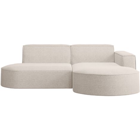 Ecksofa, Sofa L form, Couch L form MODENA L STUDIO stoff Neve Ecru Rechts