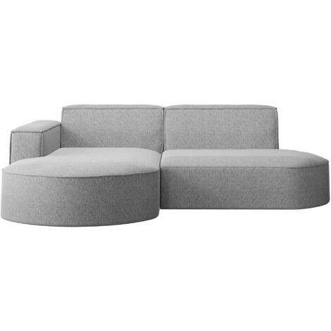 Ecksofa, Sofa L form, Couch L form MODENA L STUDIO stoff Neve Grau Links
