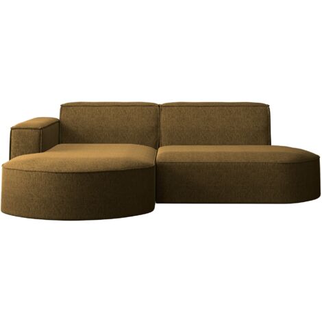 Ecksofa, Sofa L form, Couch L form MODENA L STUDIO stoff Neve Hellbraun Links
