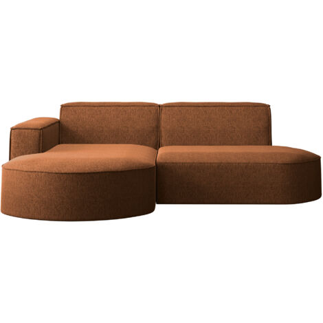 Ecksofa, Sofa L form, Couch L form MODENA L STUDIO stoff Neve Ziegel Links