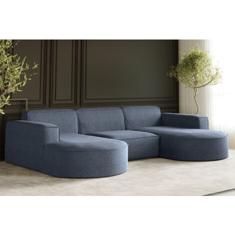 Ecksofa, Sofa U form, Couch U form MODENA U STUDIO stoff Neve Blau