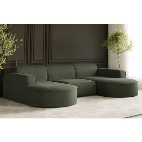 Ecksofa, Sofa U form, Couch U form MODENA U STUDIO stoff Neve Olive