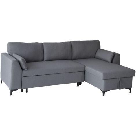 Ecksofa, umwandelbar, LOGAN, 3-Sitzer, grau