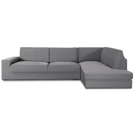 TOSCOHOME Ecksofabezug 350-500 cm rechts Farbe grau - Jaz