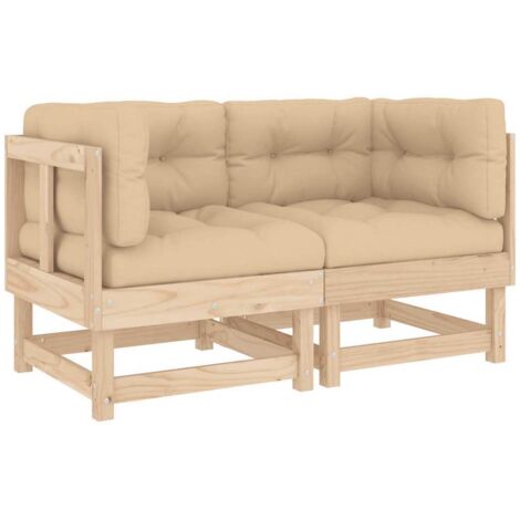 Ecksofas mit Kissen 2 Stk. Massivholz Kiefer vidaXL