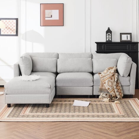 Sofa-Auflage 150 x 50 cm für 3-Sitzer, grau gestreift – großes Sitzkissen  orthopädisch