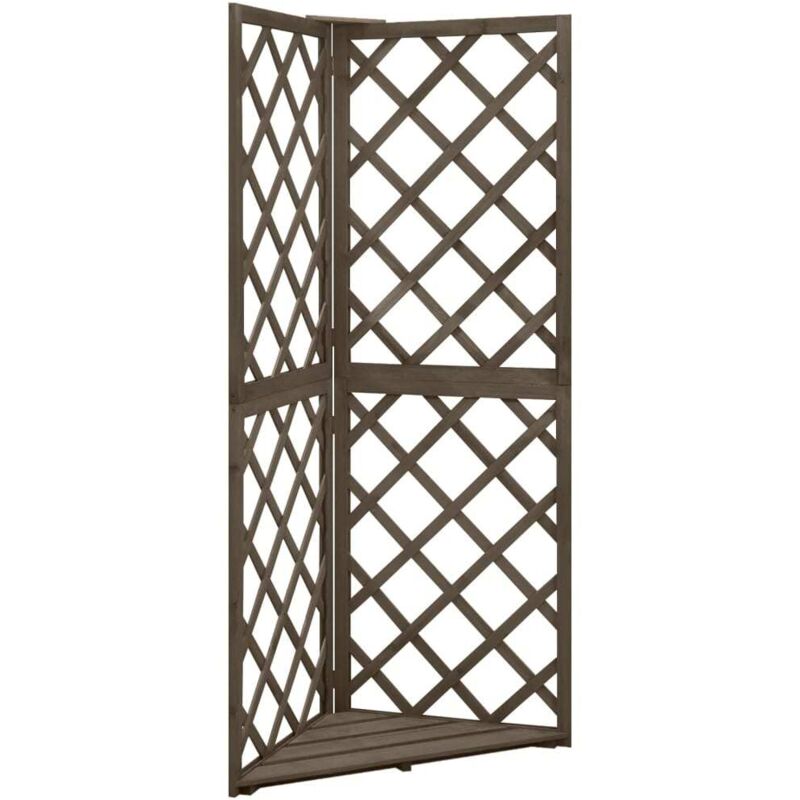 Eckspalier Grau 50x50x145 Cm Massivholz Tanne Vidaxl
