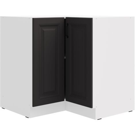 Eckunterschrank 90x90 cm Stilo Grau Küchenzeile Küchenblock Küche Landhaus