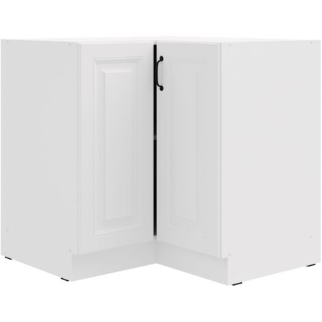 Eckunterschrank 90x90 cm Stilo Weiß Küchenzeile Küchenblock Küche Landhaus