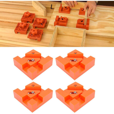 Eckzwinge für die Holzbearbeitung, 90°-Winkelzwinge, Holzzwingen, Set mit 4 verstellbaren Federzwingen, Geschenk für Papa, Geburtstagsgeschenk für Männer usw.