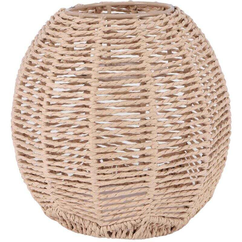 Abat Jour Rotin Tissé Main Style Rétro Éclairage Décoratif Lustre Lampe Couvercle