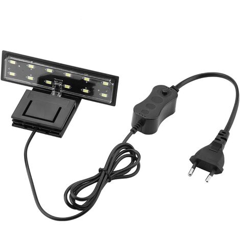 Éclairage Aquarium LED 6W Clipsable Lampe Plante d'eau Douce ou Mer, Aquarium Luminaires D'éclairage étanche Fish Tank （Lumière Blanche）