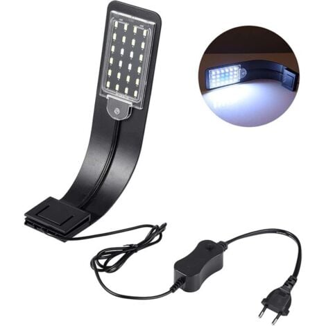 ZMLEVE Éclairage Aquarium, Rampe LED pour Aquarium d'eau Douce, Lumière Aquarium Plantes Ultra Fin 10W IPX7 Étanche avec Pince Puissante et 24 LED Lumière Blanche et Bleue pour Aquarium de 30-60 CM