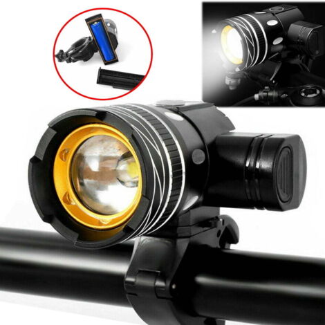 Éclairage avant de vélo rechargeable par USB, lampe de vélo LED 20000 lumens, phare avant pour VTT, éclairage de sécurité pour vélo, lampe torche.